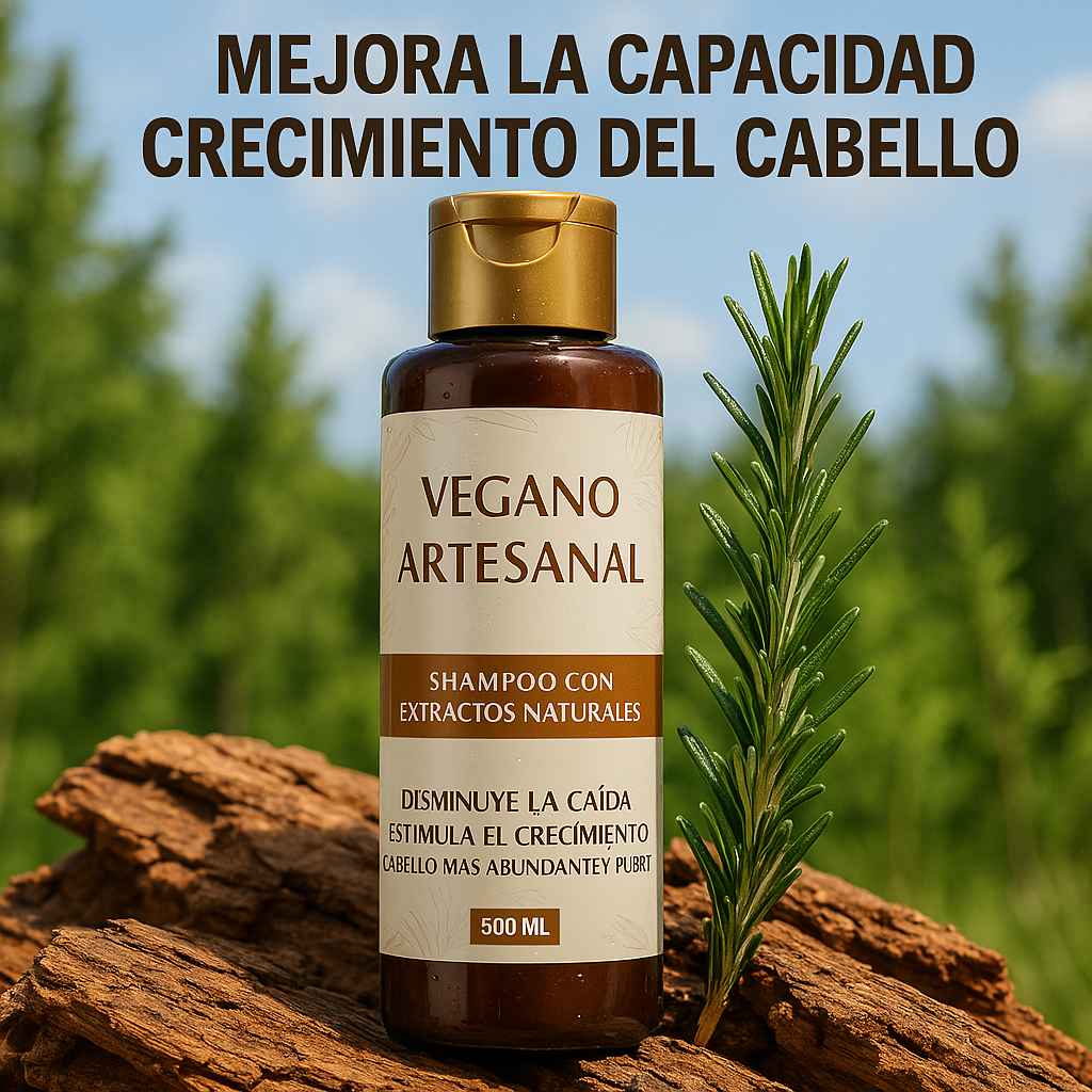 Shampoo Artesanal de Romero - Nutritivo y Regenerador para Cabello Grueso y Voluminoso (500 ml)
