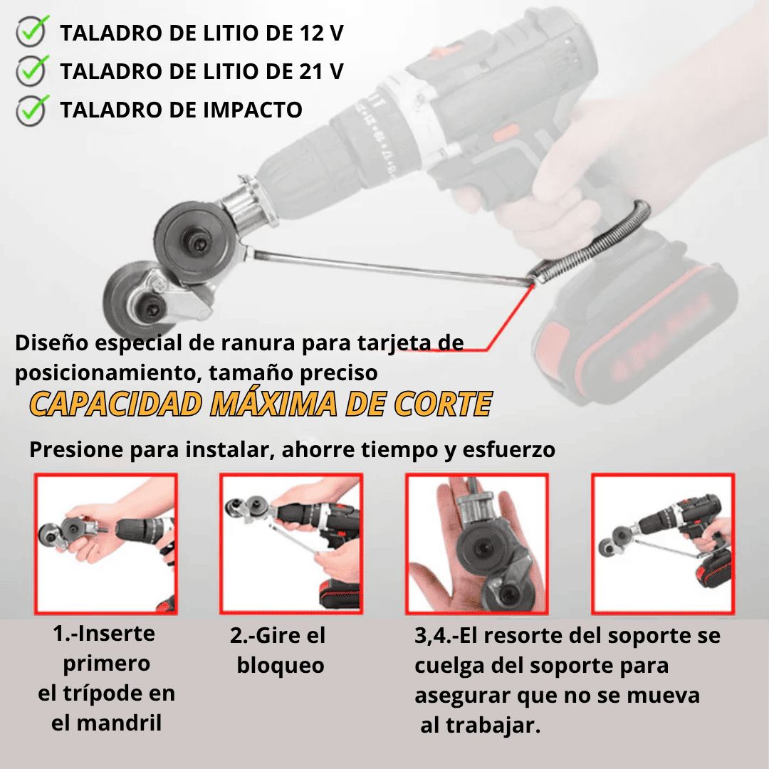 CUTTERPRO™ adaptador de corte de metal para taladro (NO INCLUYE EL TALADRO)