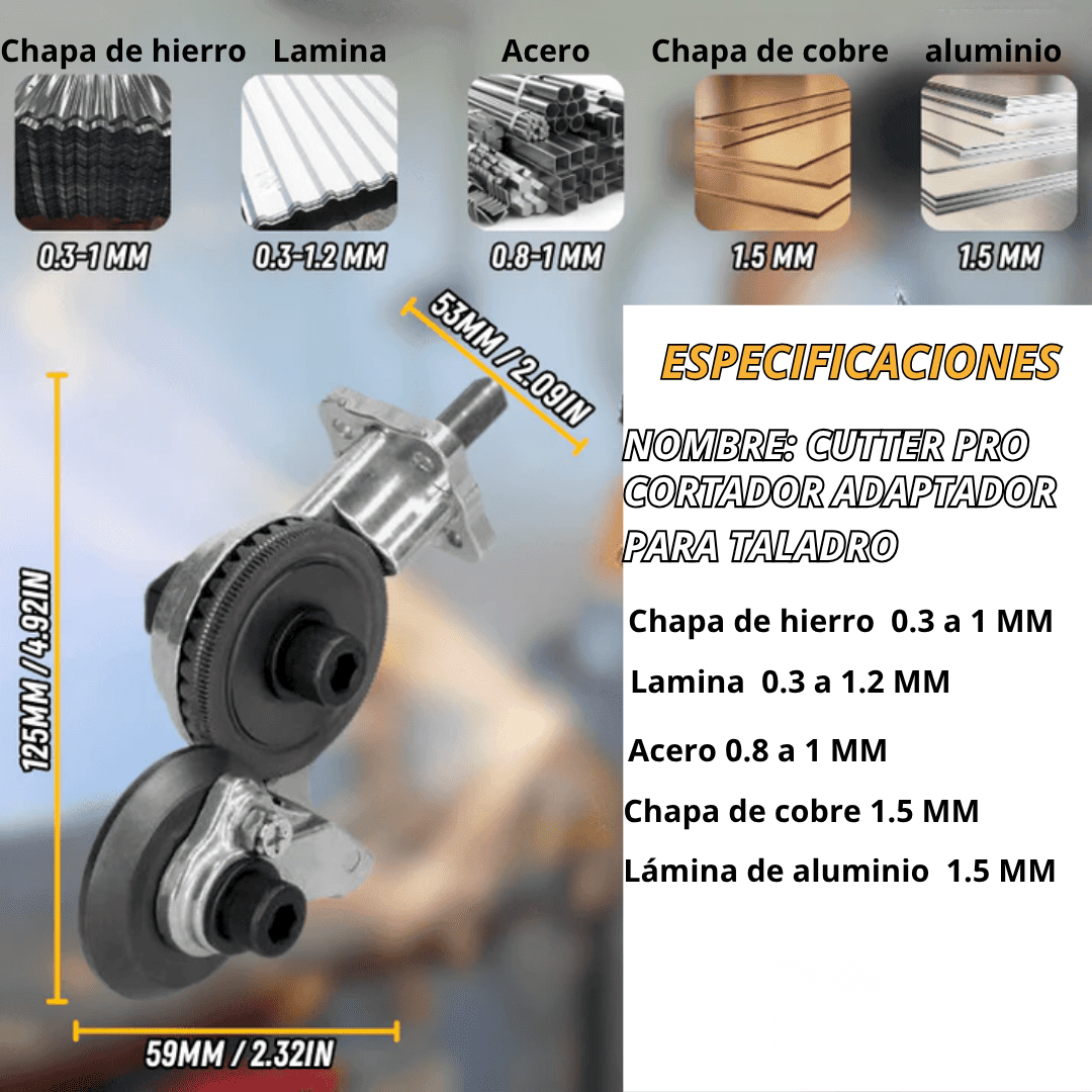 CUTTERPRO™ adaptador de corte de metal para taladro (NO INCLUYE EL TALADRO)