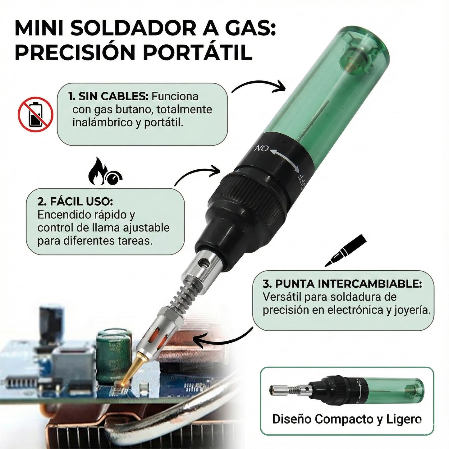 MINI SOLDADOR A GAS PORTÁTIL