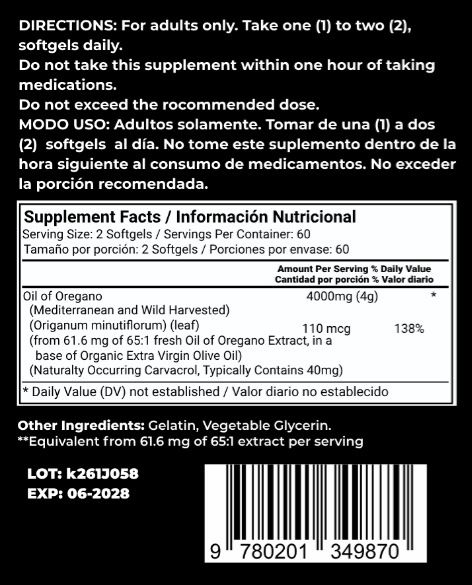 Aceite de orégano Goli - Cápsulas Naturales de Defensa y Bienestar