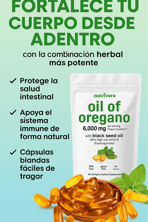Aceite de Orégano con Aceite de Semilla Negra